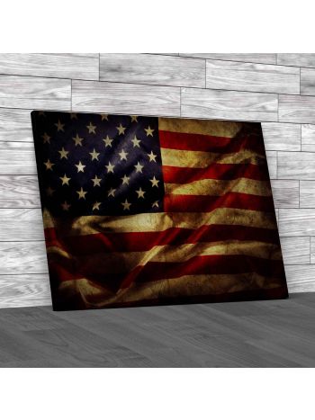 Grunge American Flag Canvas Print Large Picture Wall Art