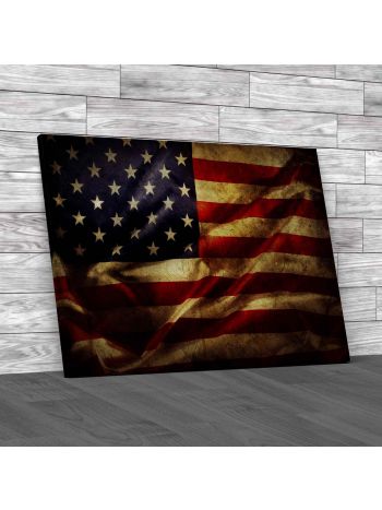 Grunge American Flag Canvas Print Large Picture Wall Art