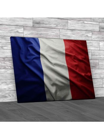 Waving French Flag Canvas Print Large Picture Wall Art