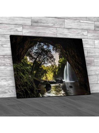 Cave In Heo Suwat Waterfall Thailand Canvas Print Large Picture Wall Art