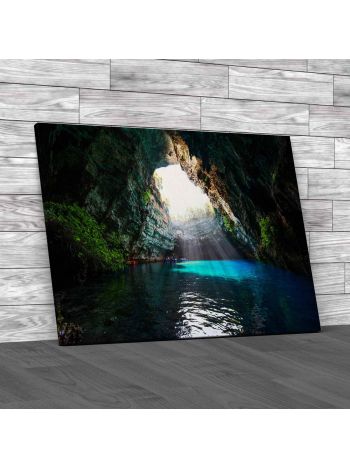 Melissani Lake On Kefalonia Island Greece Canvas Print Large Picture Wall Art