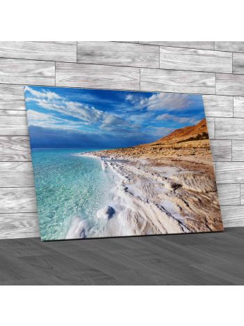 View Of Dead Sea Coastline Canvas Print Large Picture Wall Art