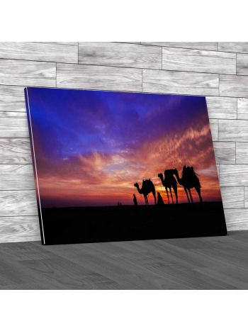 Desert Man With Camel Canvas Print Large Picture Wall Art