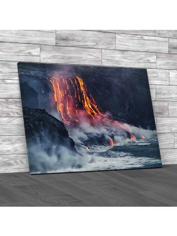 Lava Erupting Hawaii Canvas Print Large Picture Wall Art