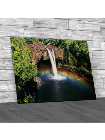 Rainbow Falls Hawaii Canvas Print Large Picture Wall Art