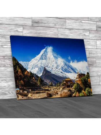Mount Manaslu In Himalayas Nepal Canvas Print Large Picture Wall Art