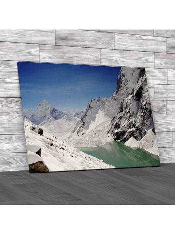 Mountains Under Snow In Winter Canvas Print Large Picture Wall Art