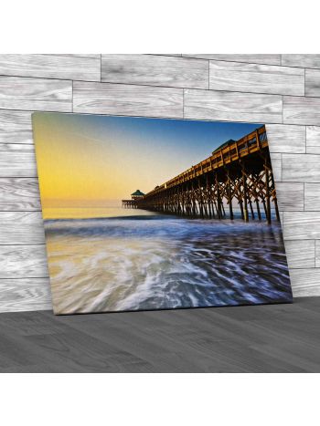 Folly Beach Pier South Carolina Canvas Print Large Picture Wall Art