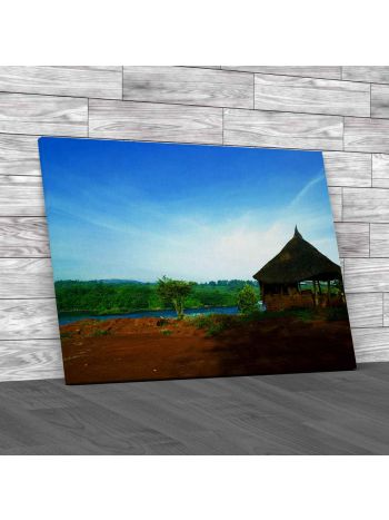 Hut On The Shore The Nile Canvas Print Large Picture Wall Art