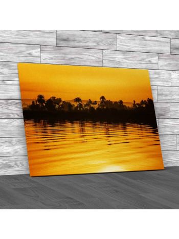 Nile View At Sunset Canvas Print Large Picture Wall Art