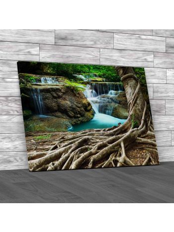 Banyan Tree With Waterfalls Canvas Print Large Picture Wall Art