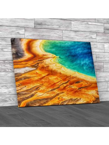 Grand Prismatic Spring From Above Canvas Print Large Picture Wall Art