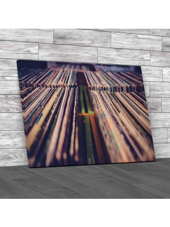 Vinyl Sleaves In Store Canvas Print Large Picture Wall Art