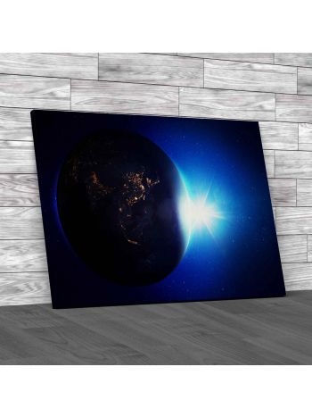 Earth View From Space Canvas Print Large Picture Wall Art