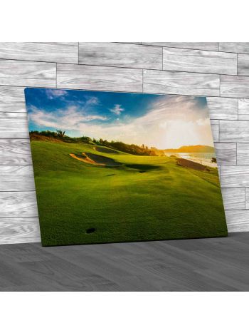 Twlight Golf Canvas Print Large Picture Wall Art