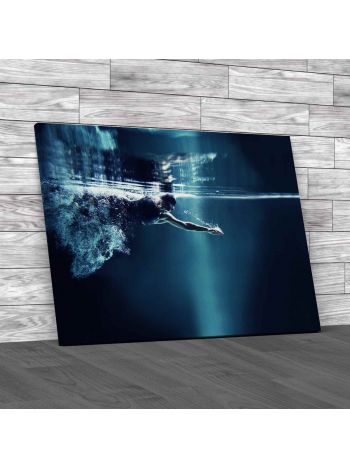 Swimming Canvas Print Large Picture Wall Art