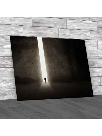 Silhouette Of Businessman Entering Giant Doorway Canvas Print Large Picture Wall Art