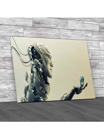Gesturing Robotic Man Canvas Print Large Picture Wall Art