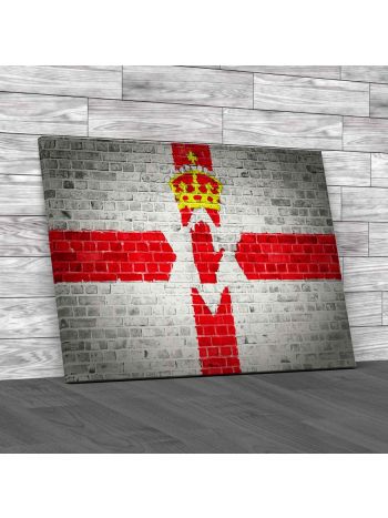 Northern Ireland Flag Brick Wall Canvas Print Large Picture Wall Art