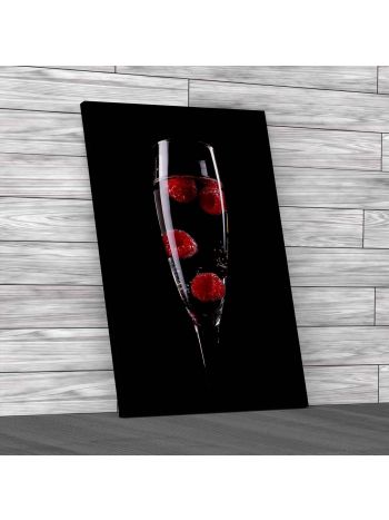 Champagne with Raspberry Canvas Print Large Picture Wall Art