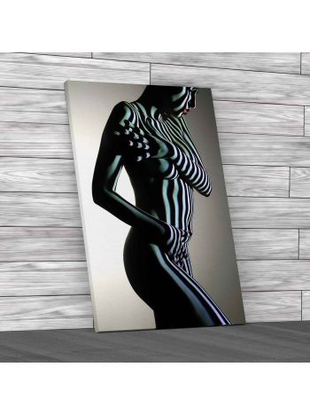 Abstract Striped Woman Canvas Print Large Picture Wall Art