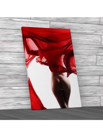 Nude Erotic Woman Silk Canvas Print Large Picture Wall Art