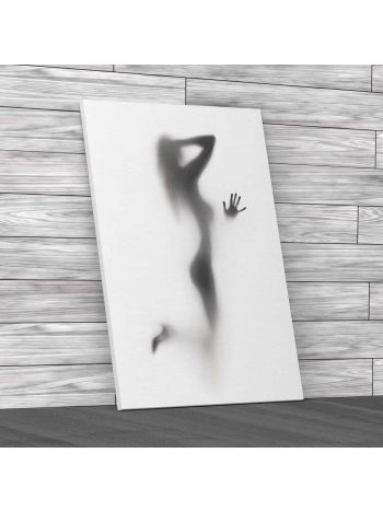 Glass Nude Erotic Woman Canvas Print Large Picture Wall Art