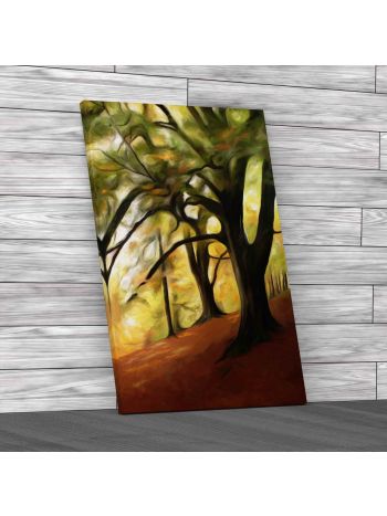 Lovely Painted Woodlands Canvas Print Large Picture Wall Art