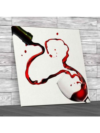 Love Pouring Wine Square Canvas Print Large Picture Wall Art