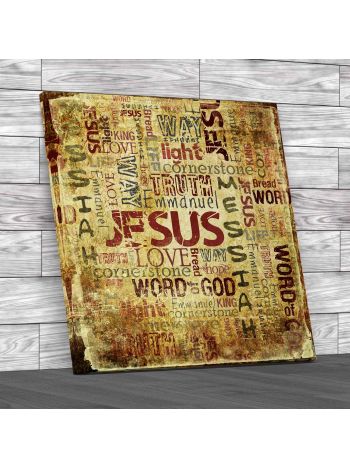 Jesus Christian Sayings Square Canvas Print Large Picture Wall Art
