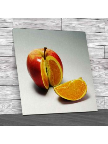 Abstract Apple Orange Square Canvas Print Large Picture Wall Art