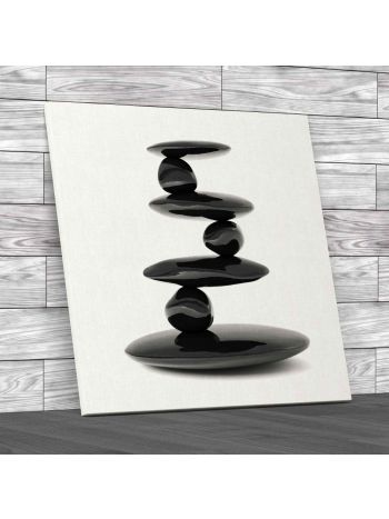 Balanced Zen Stones Square Canvas Print Large Picture Wall Art