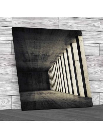 Concrete Abstract Colums Square Canvas Print Large Picture Wall Art