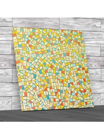 Vibrant Mosaic Of Tiles Square Canvas Print Large Picture Wall Art